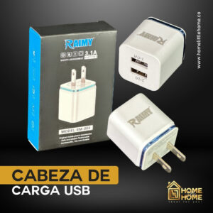 ADAPTADOR DOBLE USB 3.1A - MOD: RM-008 | CARGA RAPIDA Y EFICIENTE⚡🔌