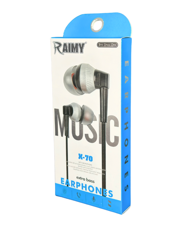 AUDIFONOS DE CABLE 3.5 MM MOD X70 EXTRA BAJO CONTESTADOR LLAMADAS - Image 2