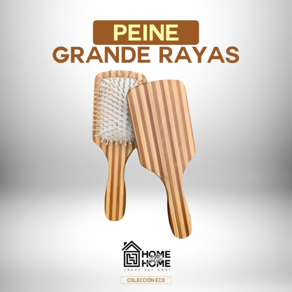 PEINE BAMBU GRANDE DE RAYAS – IDEAL PARA TI🌱