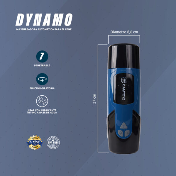 MASTURBADOR MASCULINO DYNAMO OPTIMUS PRO – TECNOLOGIA Y PLACER EN SU MAXIMA EXPRESION - Image 8