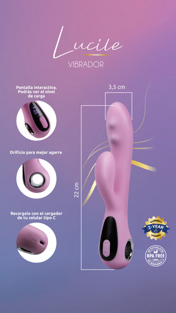 VIBRADOR LUCILE MAJESTIC PRO CON CARGA USB-C – LUJO, PODER Y PLACER EN CADA PULSACION - Image 5
