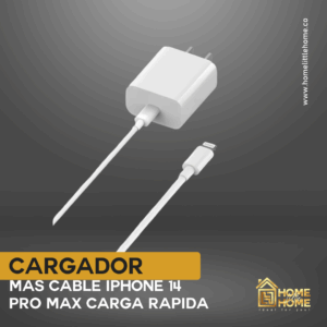 CARGADOR Y CABLE IPHONE 14 PRO MAX 25W 1.1 – CARGA RÁPIDA Y COMPATIBLE CON APPLE