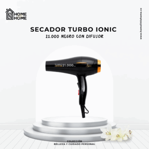 SECADOR TURBO IONIC 21.000 NEGRO CON DIFUSOR - LO QUE MAMÁ QUIERE!