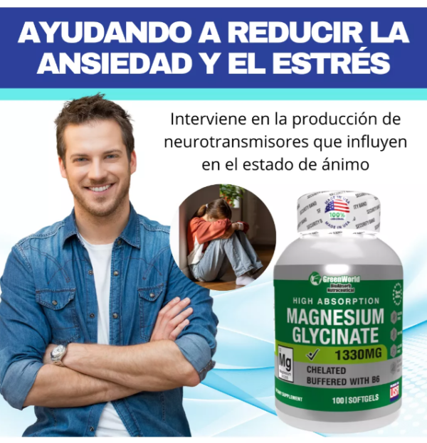 GLISINATO DE MAGNESIO 1330MG - ENERGÍA, RELAJACIÓN Y BIENESTAR MUSCULAR - Image 3