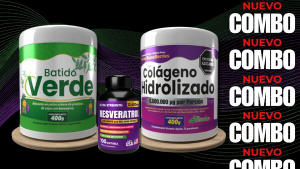 COMBO COLÁGENO HIDROLIZADO+BATIDO NUTRITIVO+RESVERATROL–BELLEZA, ENERGÍA Y BIENESTAR - Image 2