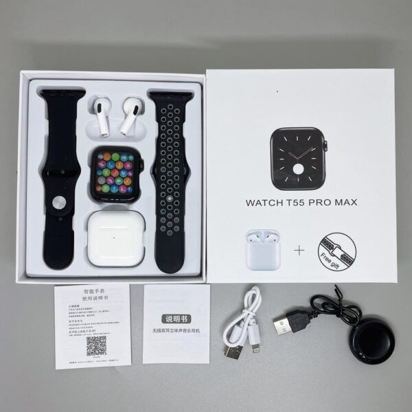 COMBO T55 PRO MAX SMARTWATCH + TWS AURICULARES - AQUI LO UNES TODO!