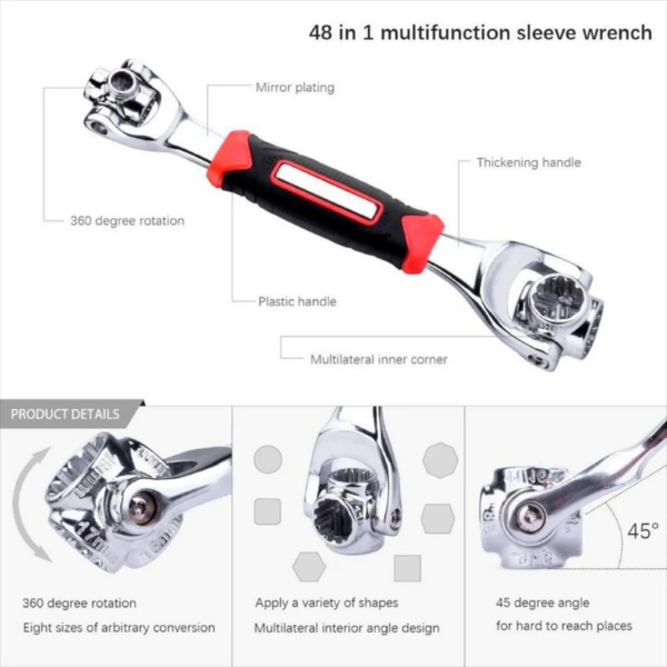 LLAVE INGLESA MULTIUSOS WRENCH 48 EN1 UNIVERSAL PROFESIONAL - Image 2