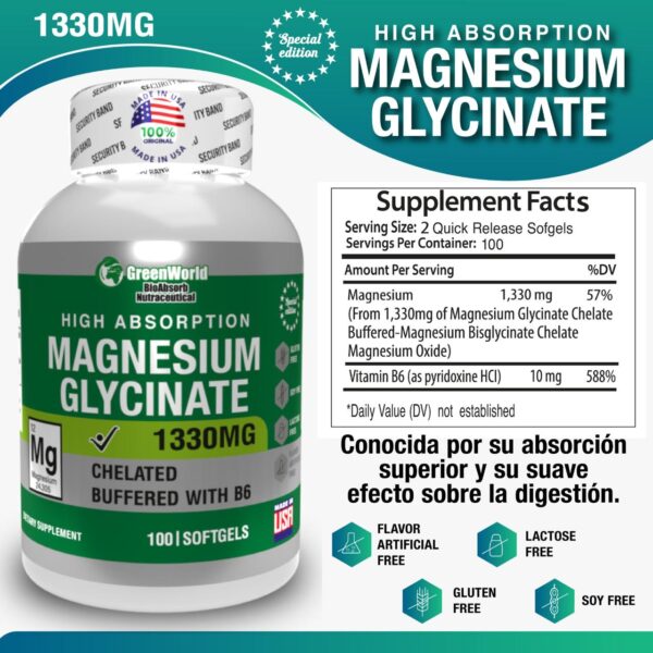 GLISINATO DE MAGNESIO 1330MG - ENERGÍA, RELAJACIÓN Y BIENESTAR MUSCULAR - Image 5