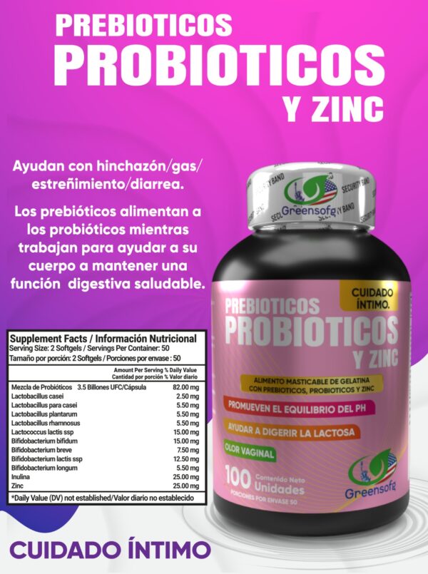 PREBIOTICOS, PROBIOTICOS Y ZINC - CUIDADO INTIMO - Image 4